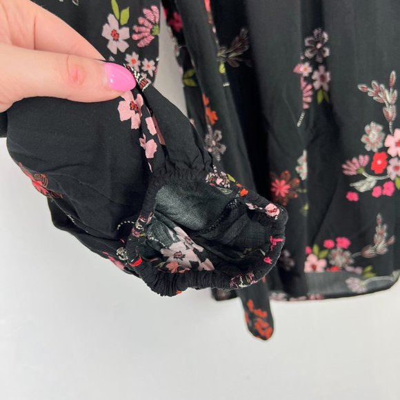 Velvet Graham & Spencer Vivian Floral Print Cold-shoulder Top Size Small S A1689 - Picture 5 of 11